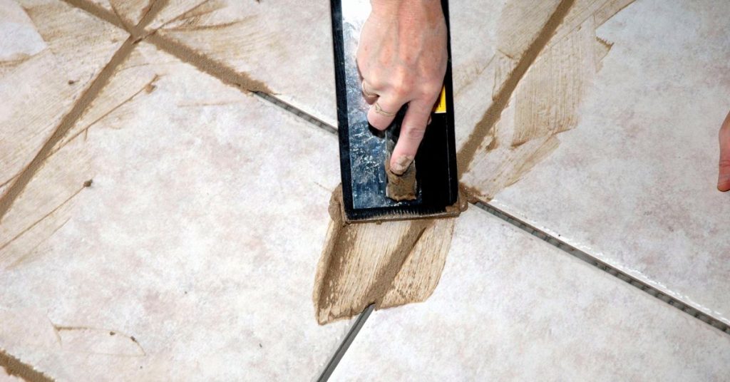 Close-up of sealed grout lines on a tile floor in Chandler, Arizona