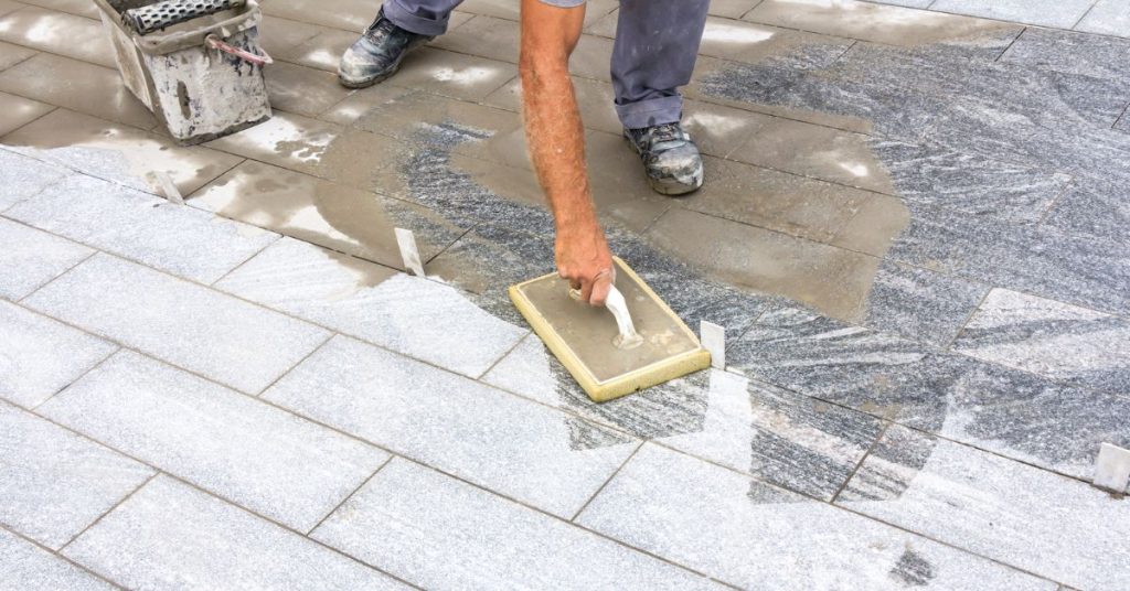 tile floor grout restoration using This Old Grout products.
