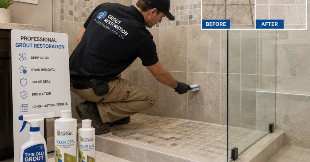 Professional-quality grout restoration at home